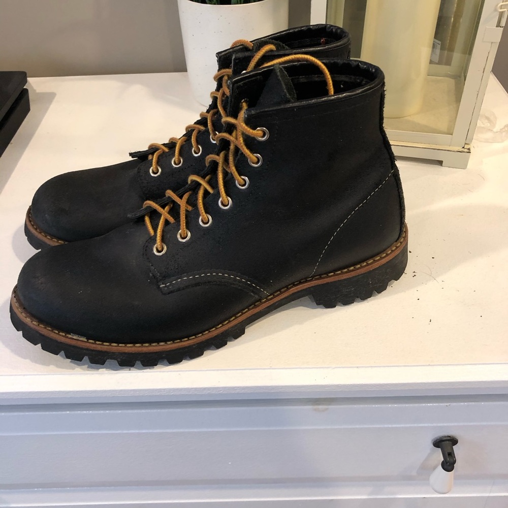 RARE RED WING BLACK SPITFIRE LEATHER BOOTS - Picture 2 of 3
